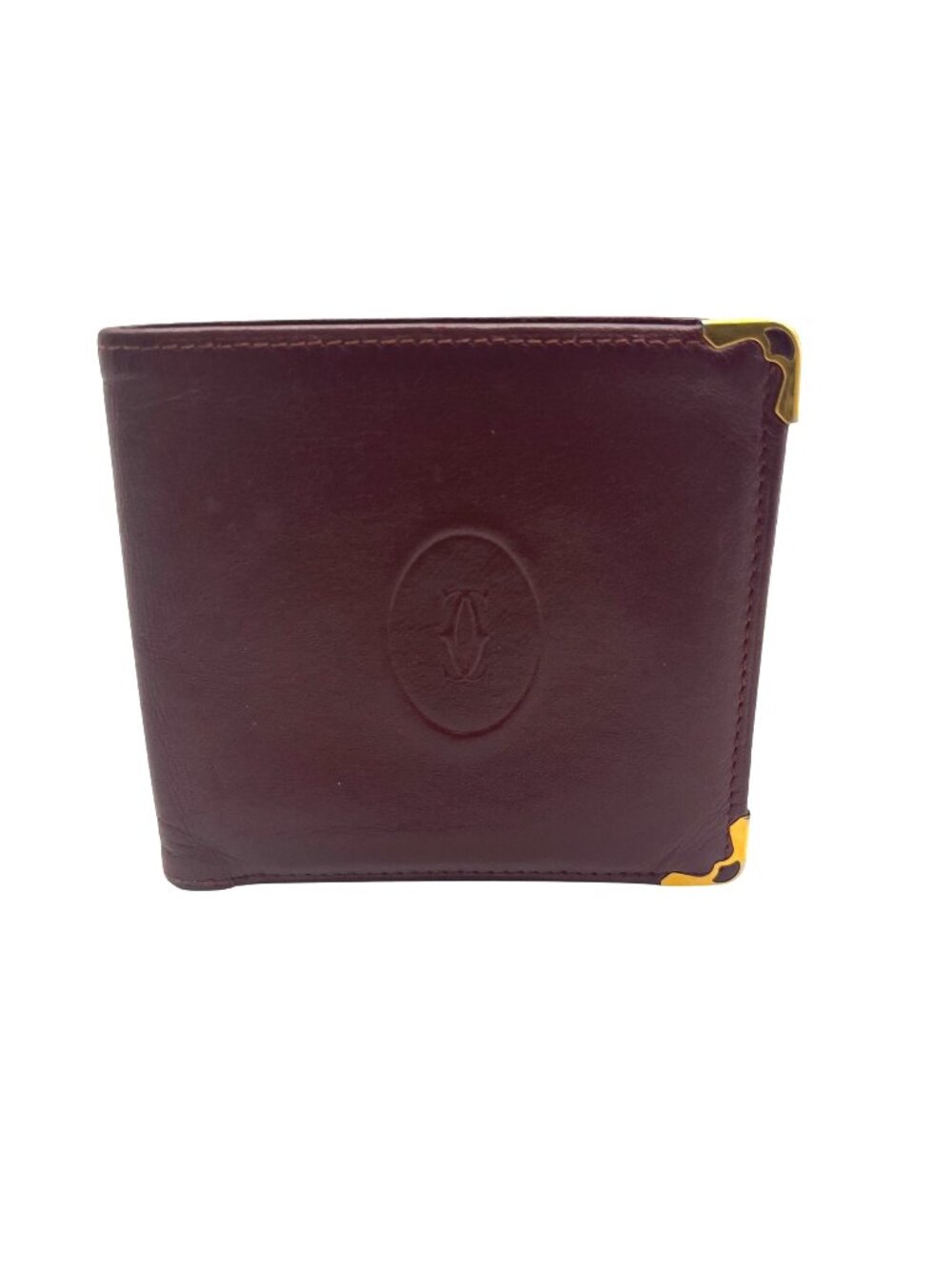 Cartier Vintage Burgundy Smooth Leather Bifold Wallet